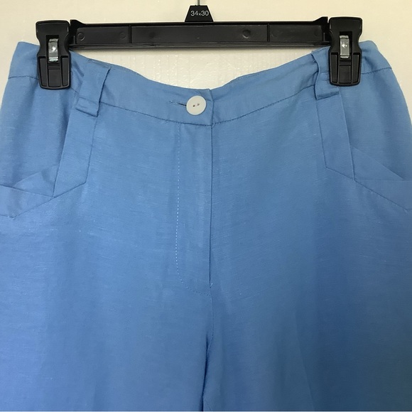 David N Pants Linen Blend Wide Leg Crop Lined 28” Waist - Picture 2 of 5